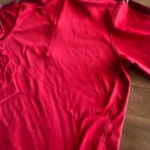 Nike Sweatshirt Mens XL Red 1/4 Zip Pullover Long Sleeve Reflective Strips - Picture 7 of 8